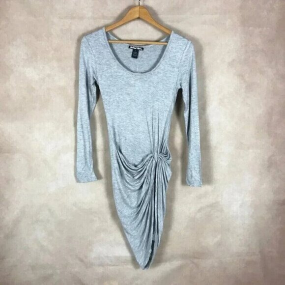 Gray Long Sleeve Bodycon Dress NWT M - Picture 3 of 9